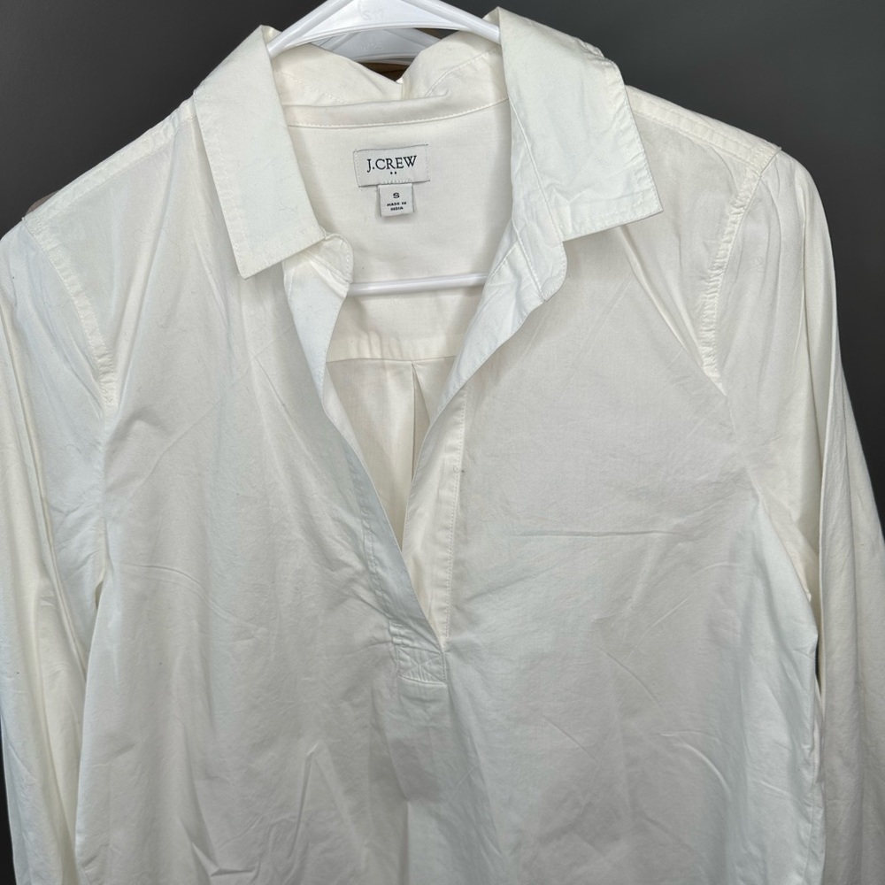 J crew small white long sleeve top